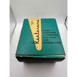 Vintage Realist Realorama Model 2001 Slide Viewer 35mm Superslides Teal with Box